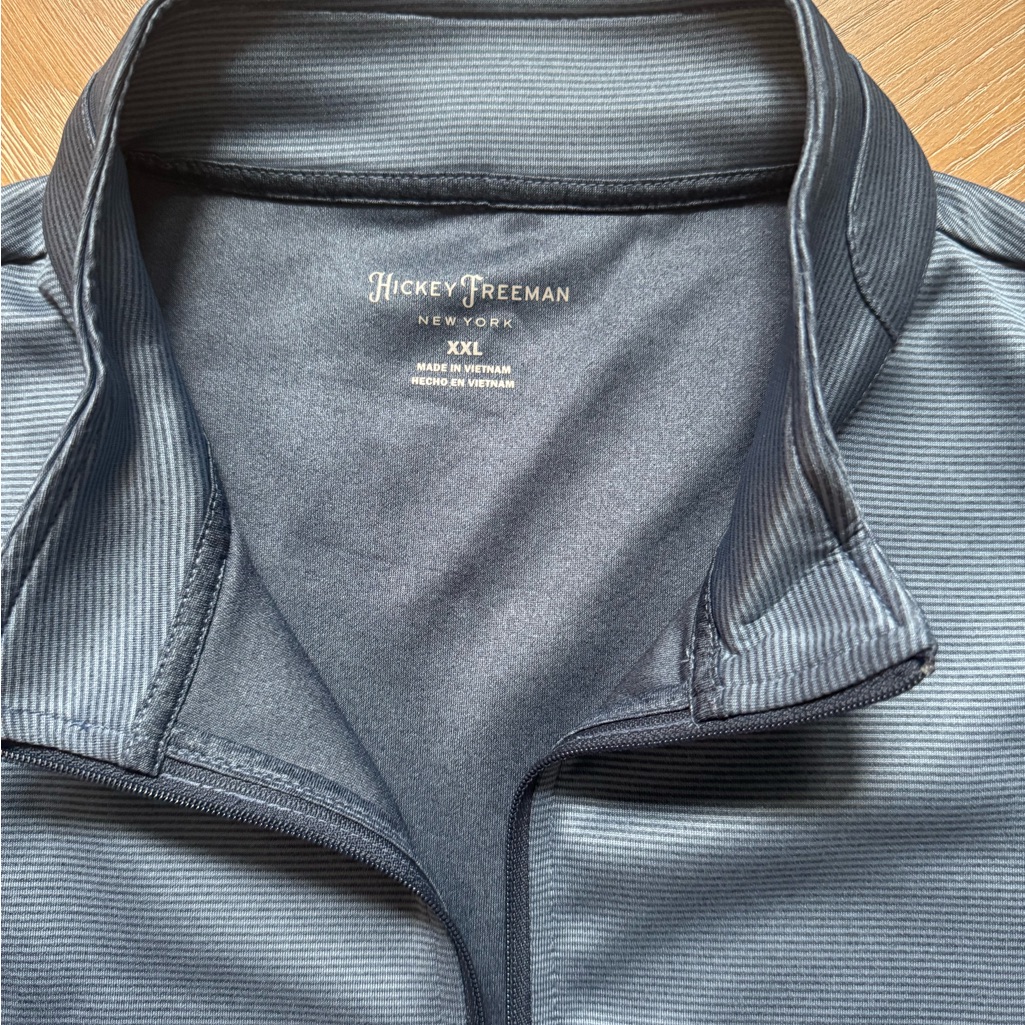 Hickey Freeman Mens Long Sleeve Blue Stripe 14 Zip Brand New Hickey Freeman Mens Long Sleeve Blue Stripe 14 Zip Brand New
